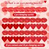 Glitter Red Hanging Heart Swirls Decorations, 40Pcs Valentine's Day Love Heart Streamers Ceiling Hanging Swirls for Romantic Galentines Anniversary