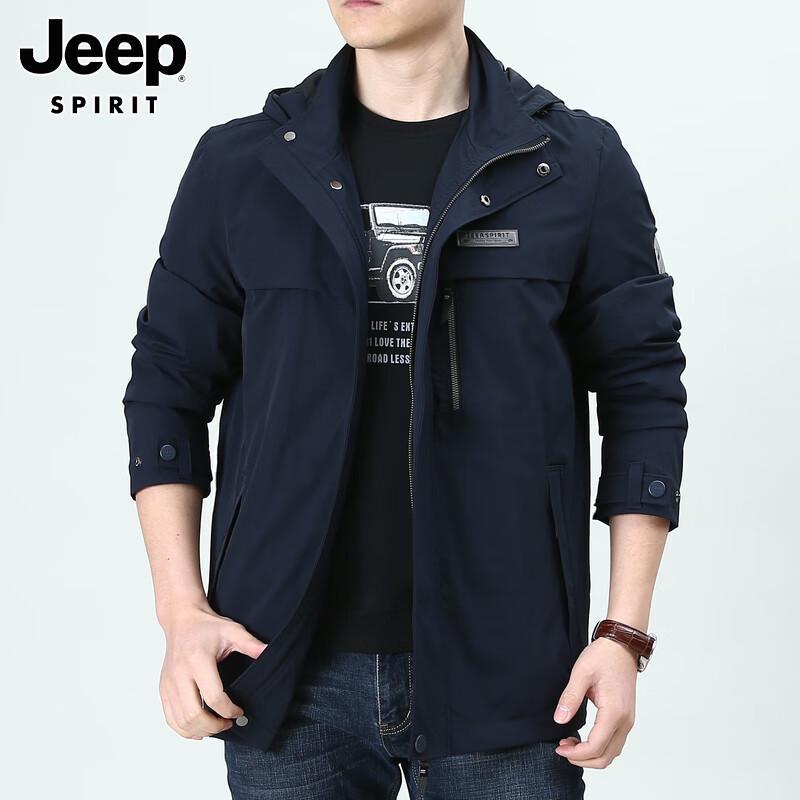 JEEP SPIRIT Men's Hooded Windproof Casual Jacket