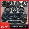 Hot Car Sticker Chrome Silver OE Star Front Grille Emblem With LED Chrome Silver Glossy Matte For Mercedes Benz B C E S R SL ML