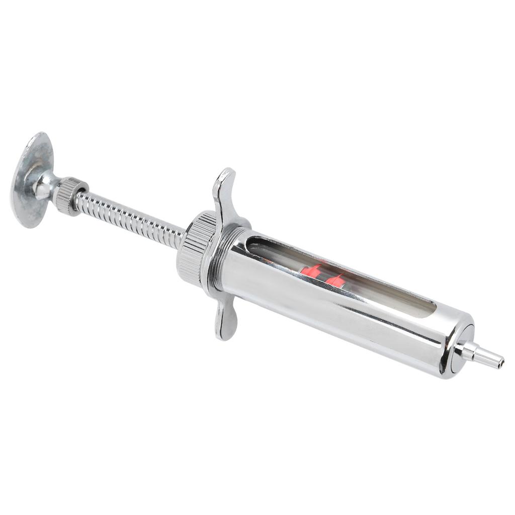 Metal Veterinary Syringe Safe Accurate Scale Animal Syringe for Pig Chicken Sheep Cow