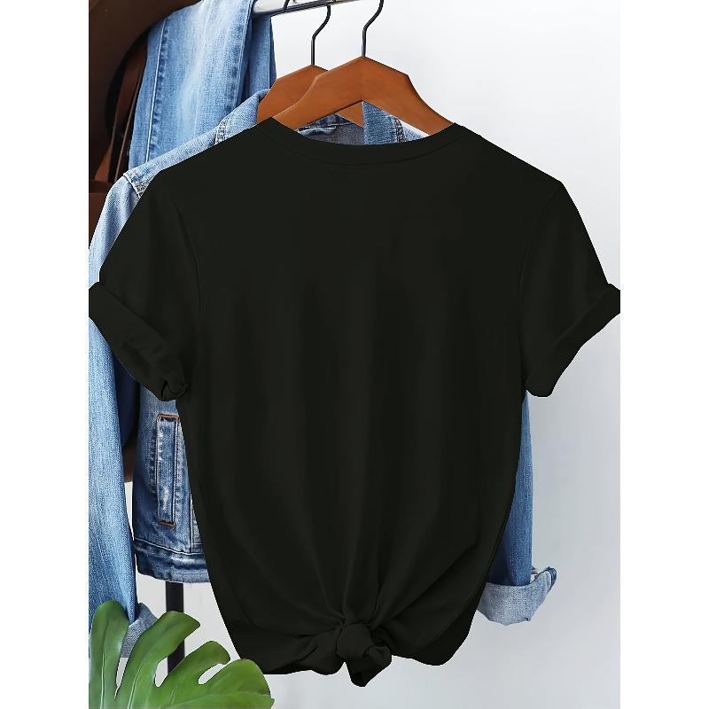 European Size Ladies' Casual Peacock Print T-Shirt | , Short Sleeve, Crew Neck, Machine Washable, Spring/Summer 2026 New Arrival