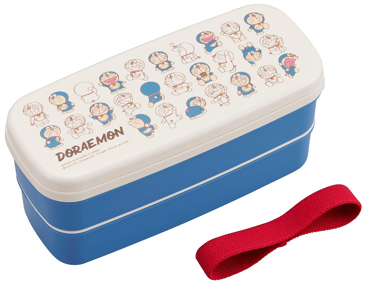 

OSK Bento Box 2 Tier Lunch Box Doraemon Lunch Made in Japan Dishwasher Safe 340ml+300ml [With Chopsticks/With Dividers/With Belt/Compact Storage]