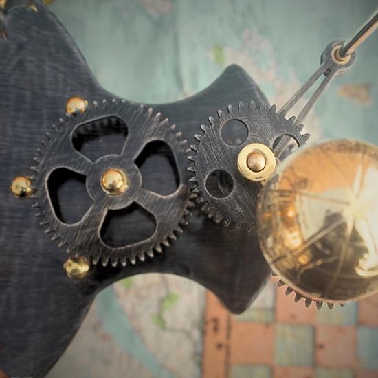 45.72 Cm Orrery, Piece for Book Shelves Brass and Steel Orrery A Functional Model of the Solar System with Planets