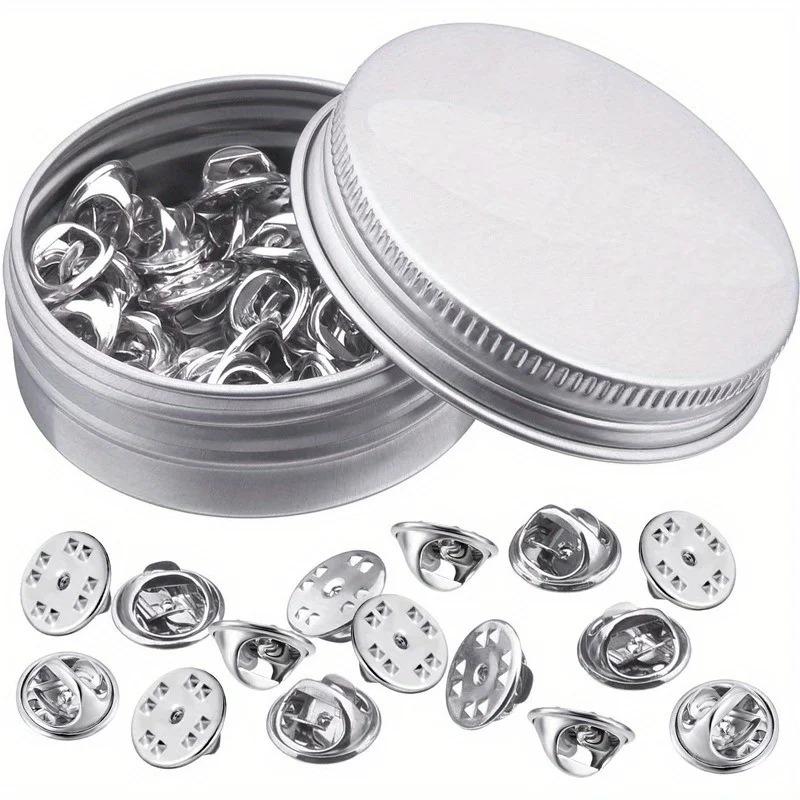 50pcs Copper Badge Butterfly Cap Buckle Needle Card Cap Brooch Clutch Tie Pin Cuff Pin DIY Jewelry Pin