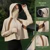 Women's Summer 2024 UV Protection Ice Silk Cycling Cardigan – Black Glue Original Yarn, Lightweight, and Breathable.