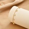 Heart Stainless Steel Anklet Bracelet Waterproof Gold Plated CZ Stone Satellite Chain French Style Jewelry for Women