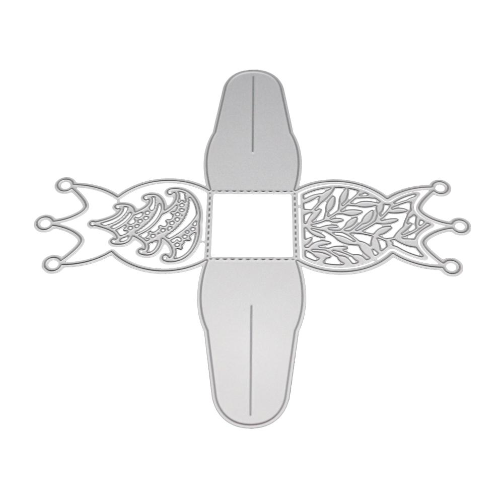 Hollow Out Gift Box Frame Metal Silvery Stencil Embossing Cutting Dies For Diy Scrapbooking Paper Album Cards Making