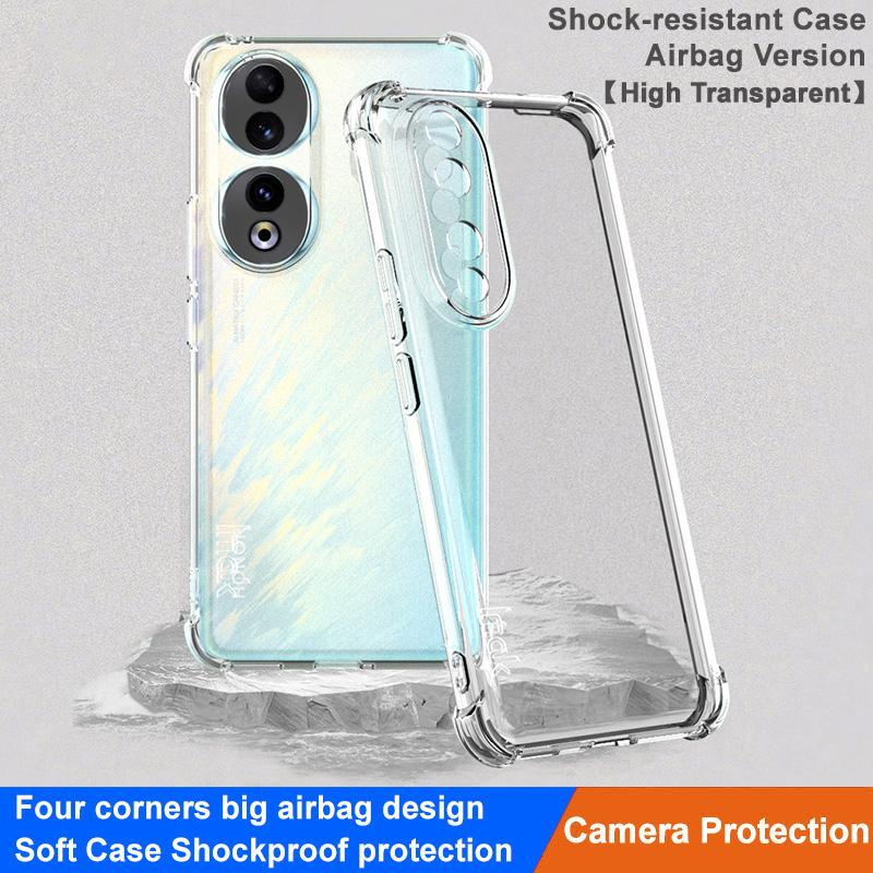 

IMAK Transparent Phone Case for Honor 90,Anti-scratch Soft TPU Phone Cover Transparent Black