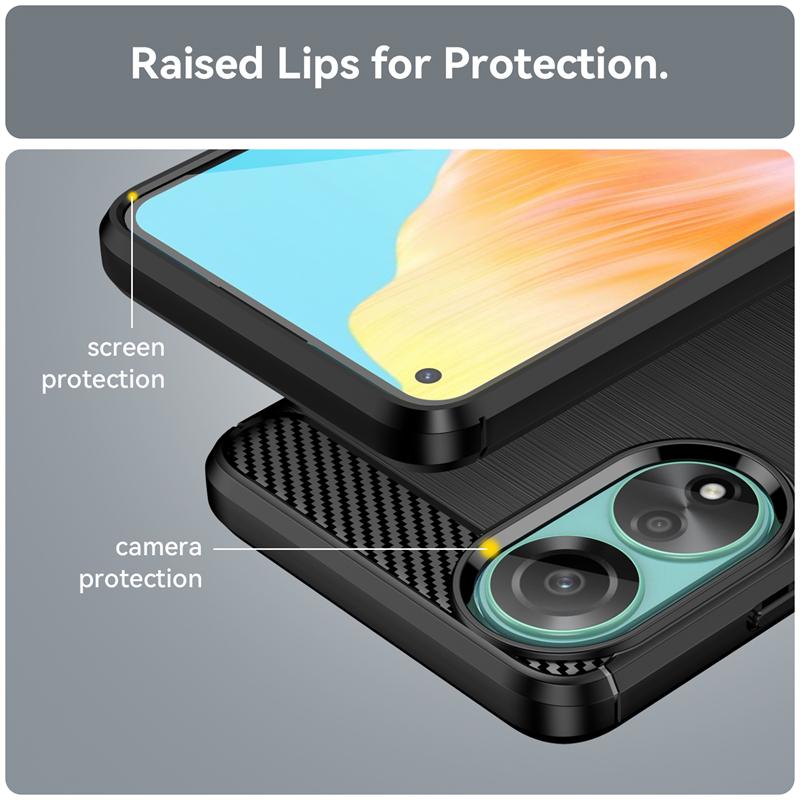 For Cover OPPO A78 Case OPPO A78 A 78 4G Capas Brushed Carbon Fiber Phone Bumper Back Shockproof Soft TPU Fundas OPPO A 78 A78