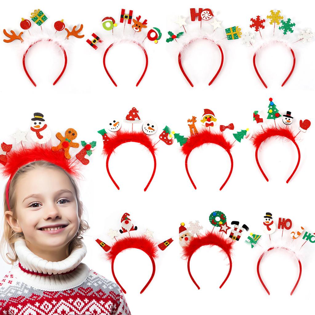 Sparkle Christmas Headband for Womens Girls Daily Wearing Photo Props Party Fancy Dress Cosplay Hair Accessories
