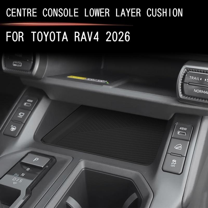 Center Console Storage Box Central Tray Pad Mat Organizer For TOYOTA RAV4 2026+ Stowing Tidying Car Interior Accessories Black