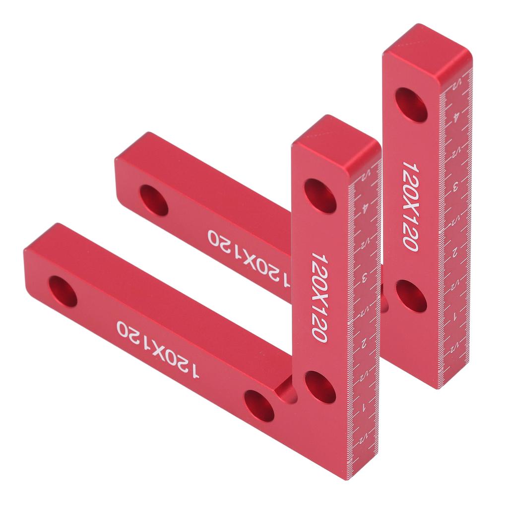 2pcs Right Angle Clamps Aluminum Alloy Material Anodized Clear Scale Red 90 Degree Positioning Tool