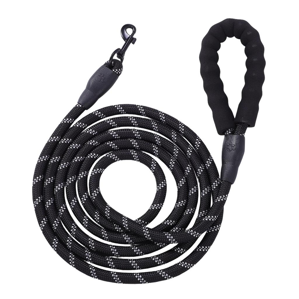 Dog Leash Reflective 9.84ft Nylon Rope Foam Padded Handle Pet Leash for Medium Large Dogs Walking Training