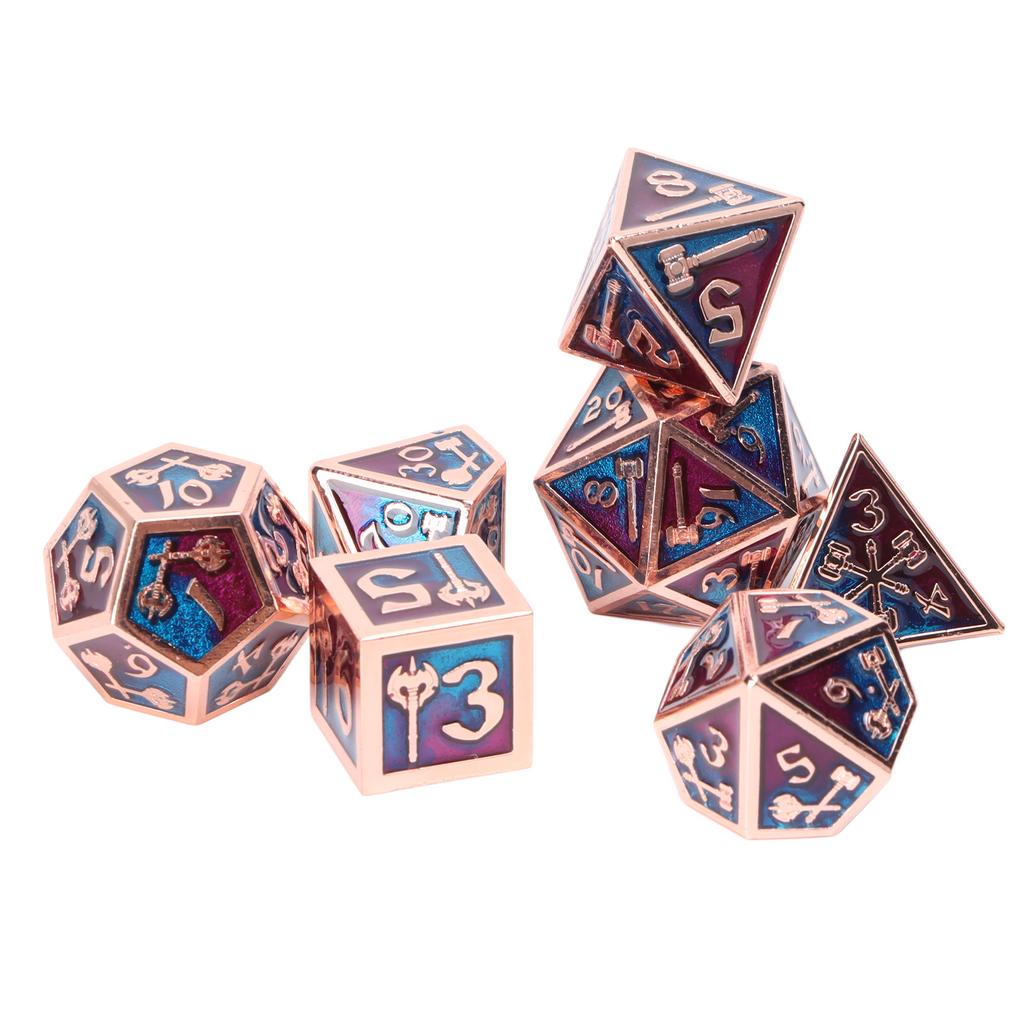 7Pcs Metal Polyhedral Dice Set RPG Card Games Odorless Table Game Gear Dice for Table Games