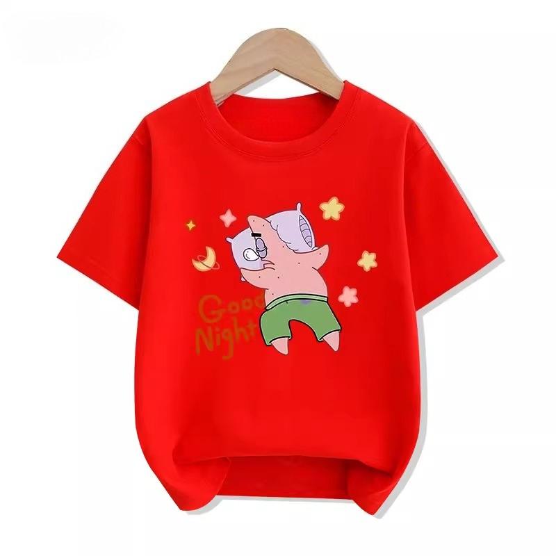 Potdemiel Summer New SpongeBob SquarePants Kids 100 Cotton TShirt Comfortable and Breathable for Boys and Girls