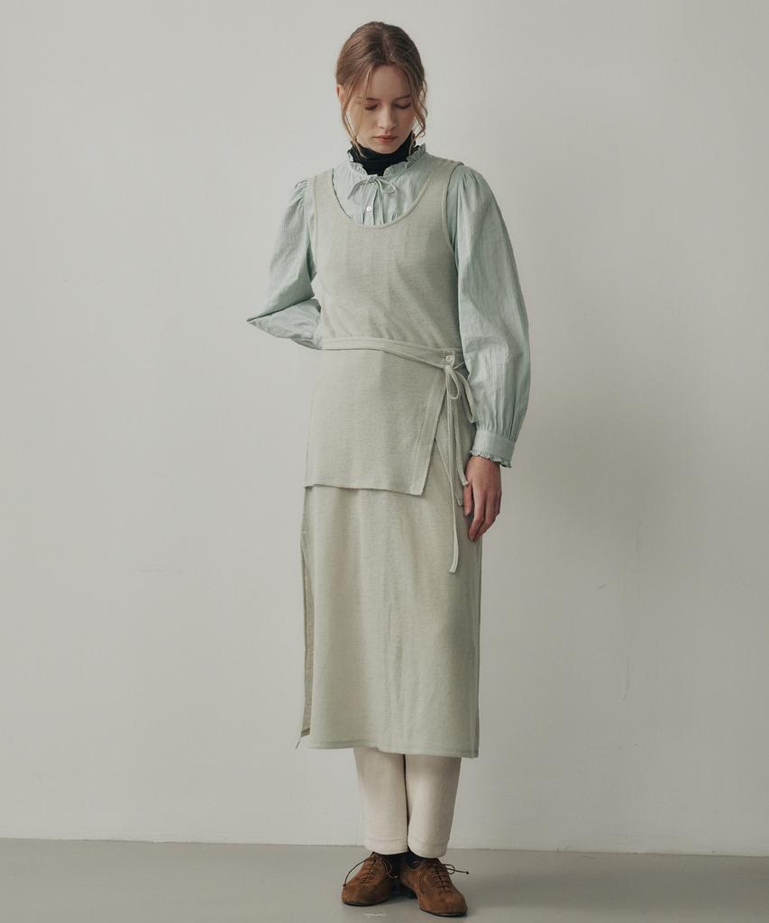 Leumeme Rube Layered Wool One-Piece Sagegreen