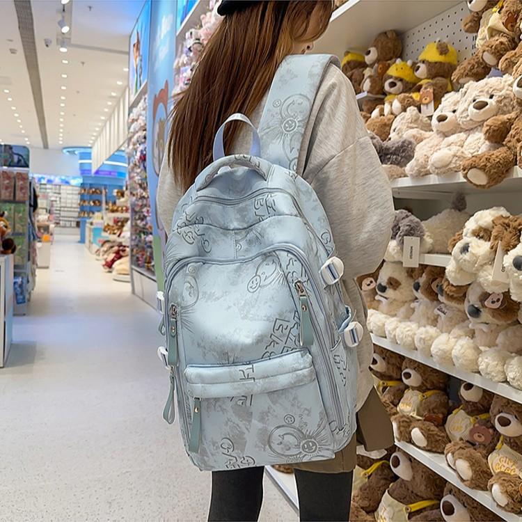 Zaino scolastico Zaino scolastico giapponese maschile stampato moda studente liceo Versione coreana zaino da viaggio di grande capacità studentessa universitaria computer