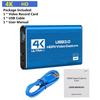 4K USB 3.0 Video Capture Card HDMI-compatible 1080P 60fps HD Video Recorder Grabber for OBS Capturing Game Card Live