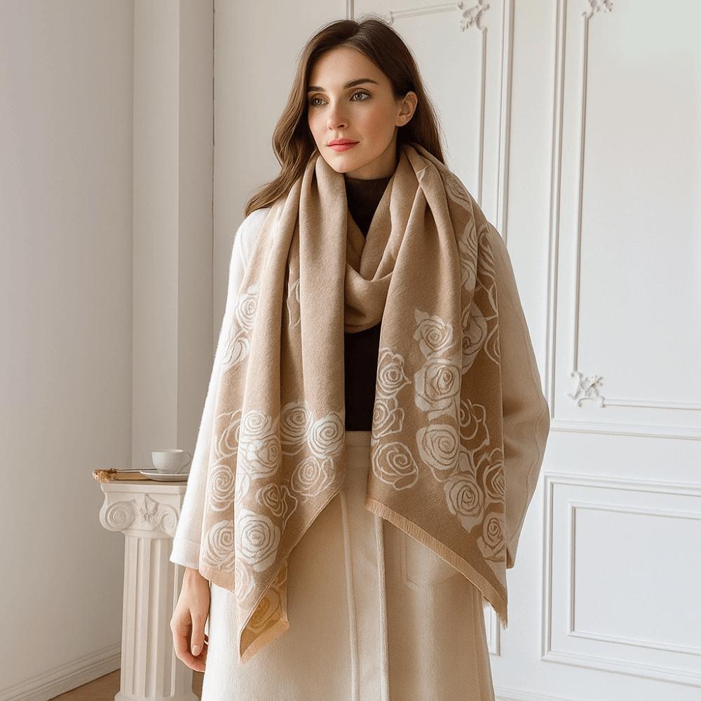 Thick Fringe Shawl Warm Winter Pashmina Shawl Cozy Imitation Cashmere Scarf  for Women