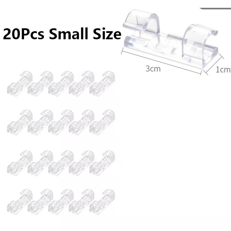 16/20 Pcs Cable Clips Organizer Drop Wire Holder Cord Management Self-Adhesive Cable Manager Fixed Clamp Wire Winder