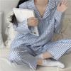 Korean Style Women's Long Sleeve Cardigan and Pajama Set for Spring, Autumn, and Winter Home Wear