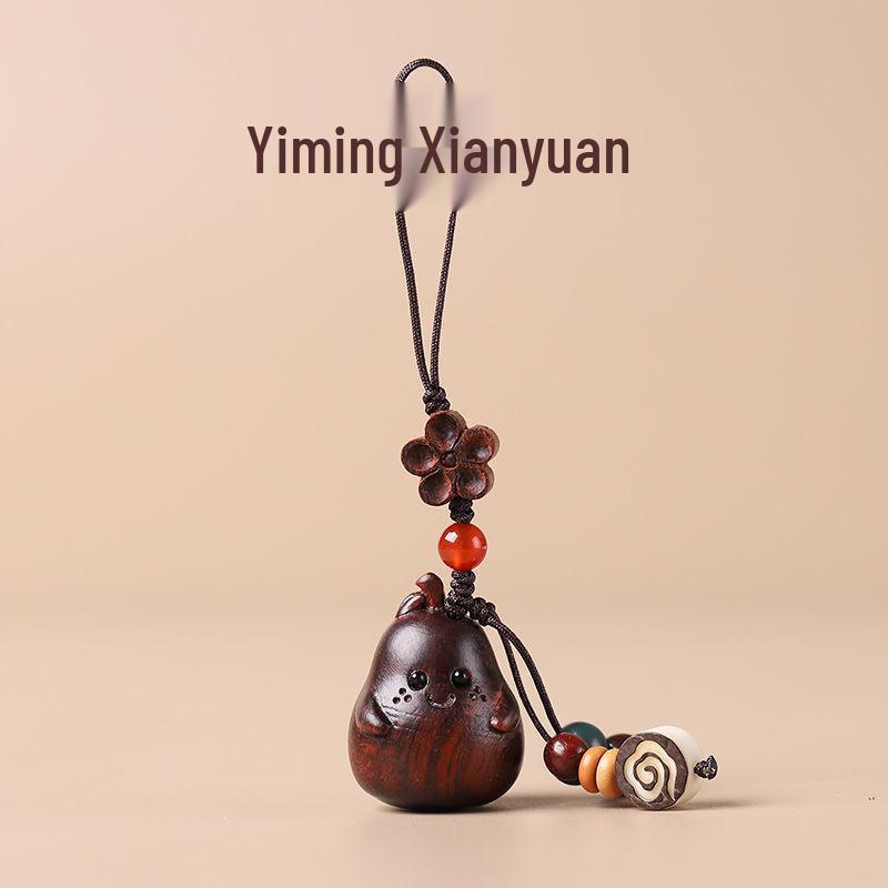 Креативный кулон в виде фрукта из палисандра и зеленого сандала, брелок