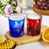 FONYUHUA Cut Glass Rock Glass - Stylish Crane and Chrysanthemum Pattern - Comes in a Paulownia Wood Box - Suitable for Alcohol, Sake, Beer, Whiskey -