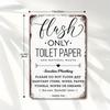 Iron "Flush Only Toilet Paper" Warning Sign -   Wall Art with Rustic Decorative Plaque for Home, Bathroom, Bar, Cafe, Garage