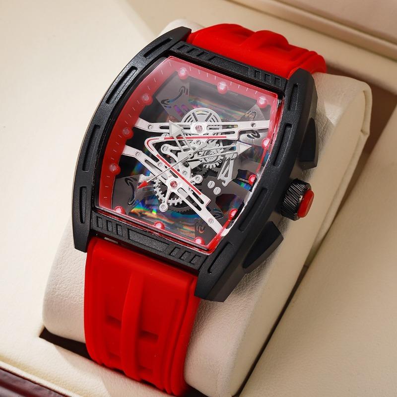 Barrel Richard Hollow Fashion Men's Watch Men's Watch Silicone Strap Watch Quartz Watch