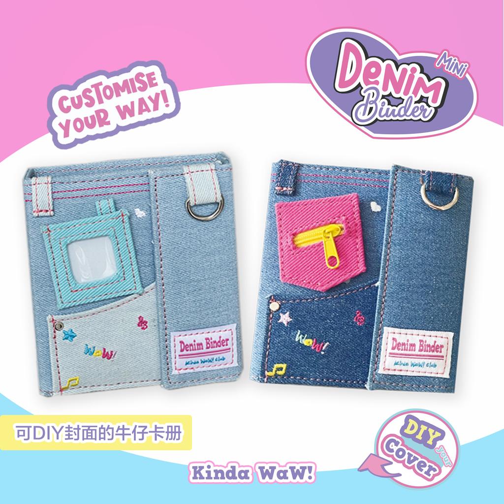 American Jeans DIY Photocard Binder Denim Magnetic Card Collect Book Loose-Leaf Storage Book Album