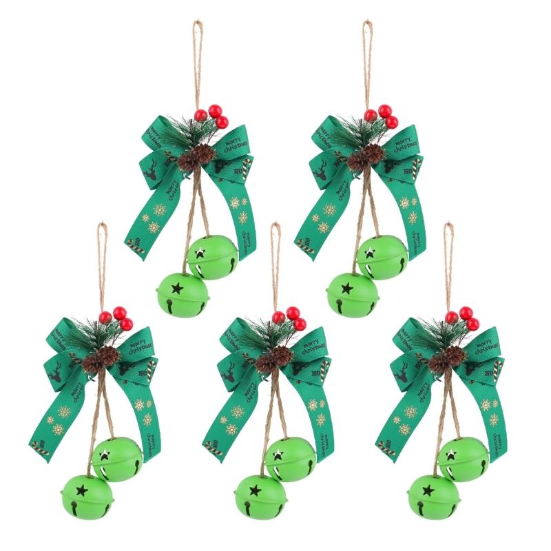 Holiday Bowknot Iron Craft Bells Delicate Iron Crafted Bells with Bowknot for Christmas Tree and Window Decoration