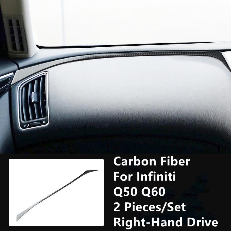 Carbon Fiber Car Interior Modification Cover Trim Strips Decorative Stickers For Infiniti Q50 Q60 Car Styling Inner