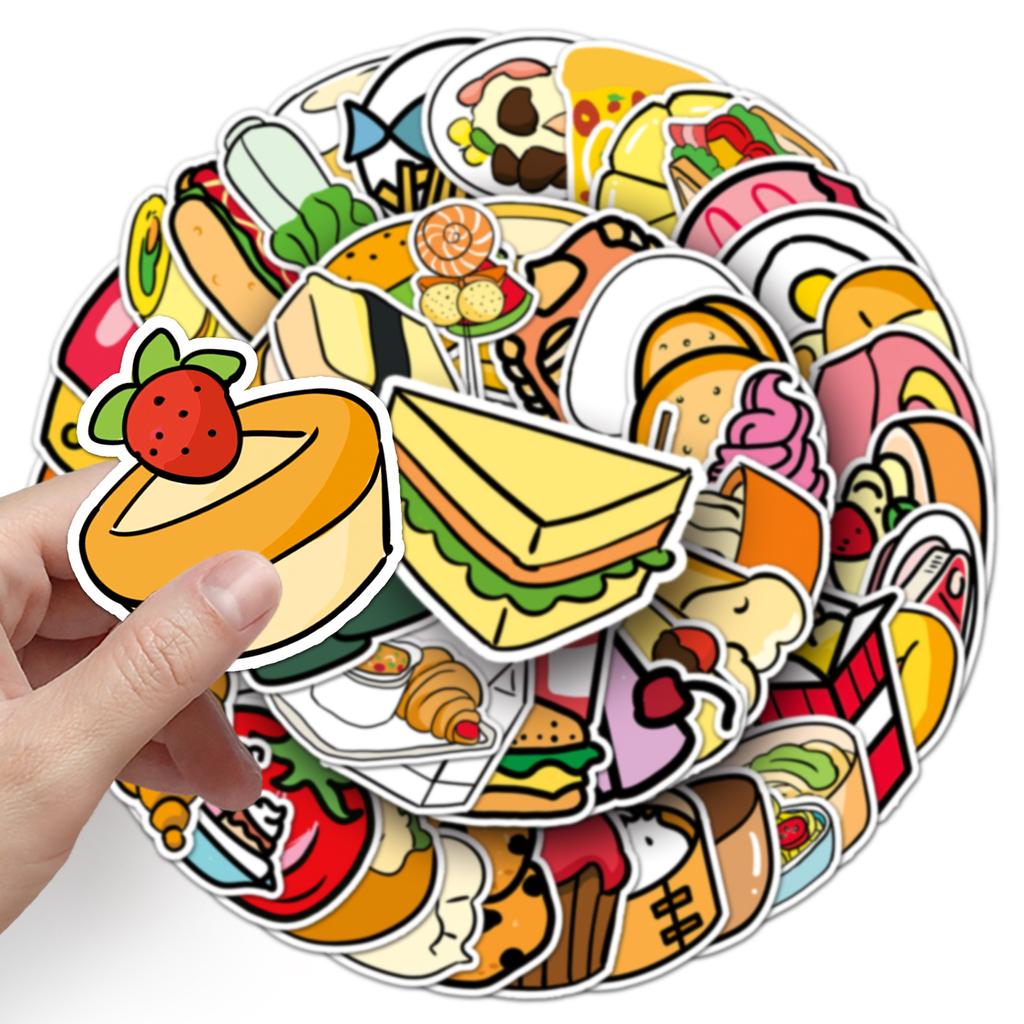 108 Cartoon Essen Niedlich Handgemalt Kaugummi Karte Handkonto Kinder Belohnung Dekorativ Wasserbecher Koffer Aufkleber