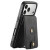 DENIOR D14 For iPhone 17 Pro Max Magnetic Case with Detachable Card Holder Kickstand PU+TPU+PC Phone Cover
