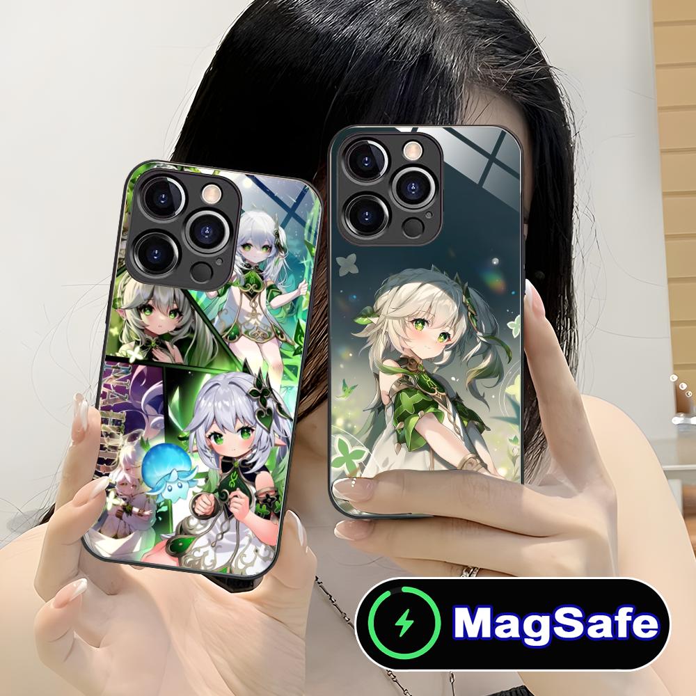 Genshin Impact Nahida Phone Case for iPhone 16 15 14 13 12 11 Pro Max Plus Mini MagSafe Glass Colour Printing Pretty Smartphone