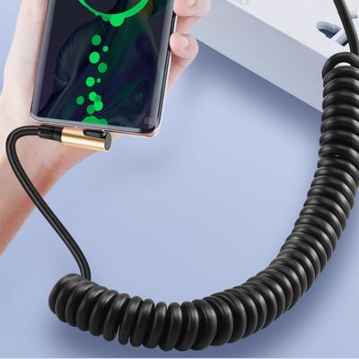 240W Fast Speed Charging Cord Double USB C Port Spring Coiled Cable Support Data Transfer For Gamers And Professionals