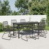Vidaxl 7-Piece Garden Furniture Set, Black, PVC Rattan
