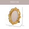Mini Photo Frame Golden Vintage Resin Picture Frame Small Photography Frame Prop Oval Carved Vertical Photo Frame