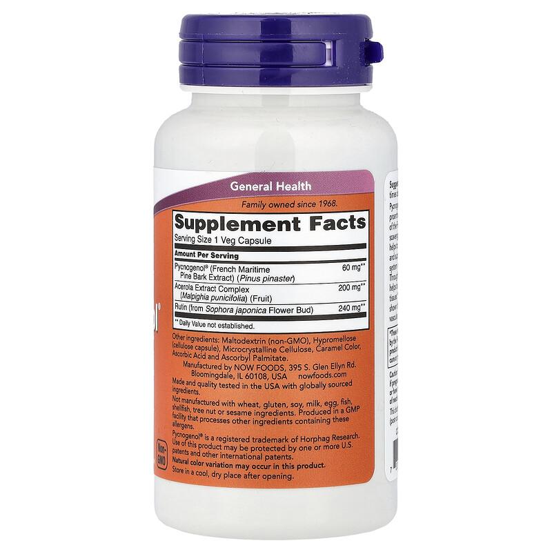 Pycnogenol® With Acerola & Rutin, 50 Veg Capsules