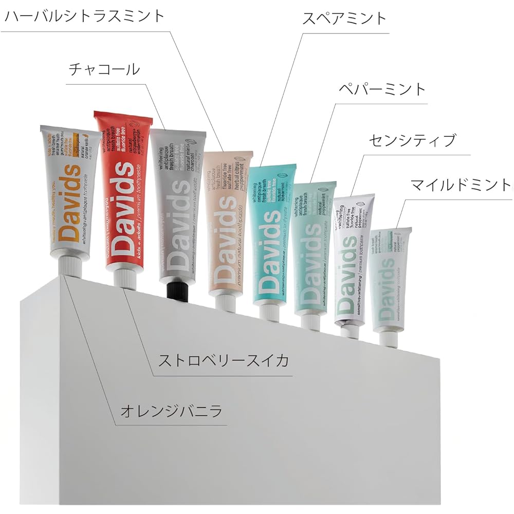 Davids Whitening Toothpaste Spearmint 149g Natural Ingredients Oral Care