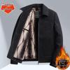 Dad's Velvet Thickened Winter Jacket for Middle-Aged & Elderly Men - Chenille Lapel Woolen Coat