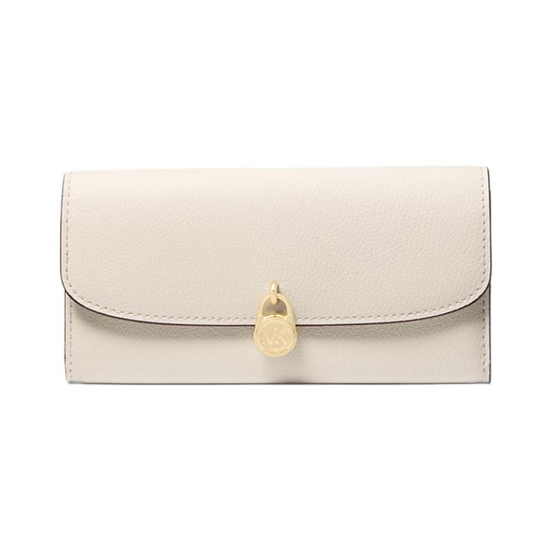 MICHAEL KORS Hamilton Gold Hardware Leather Wallet Large Women s Cream White золотой
