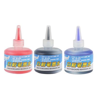 1 Frasco 50ml Recarga de Tinta para Recarga de Tintas Caneta Marcadora de Quadro Branco Preto Vermelho Azul 3 Cores Escola
