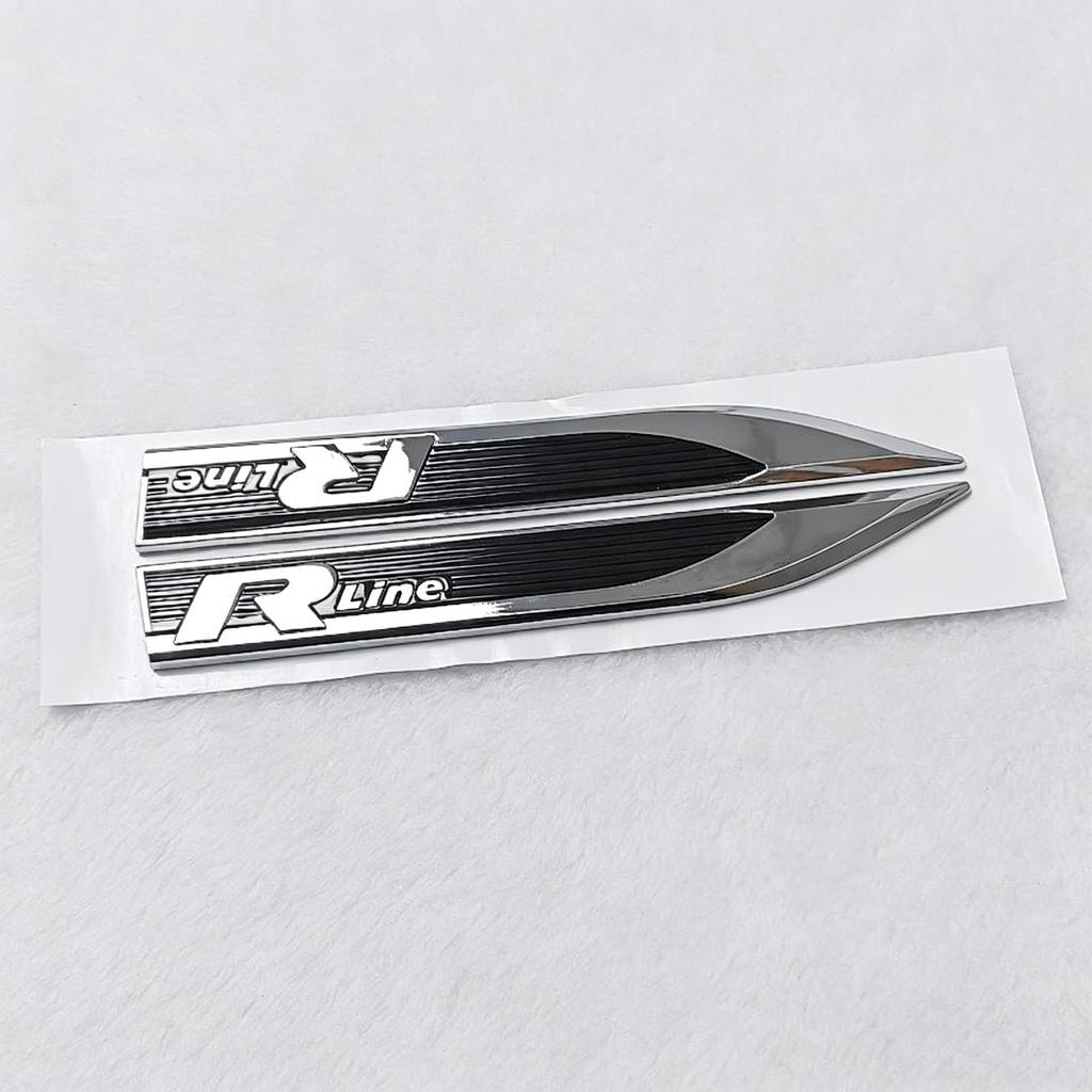 1Pair V W R/R Line Logo Car Side Fender Emblem Badge Sticker Car Styling Accessories