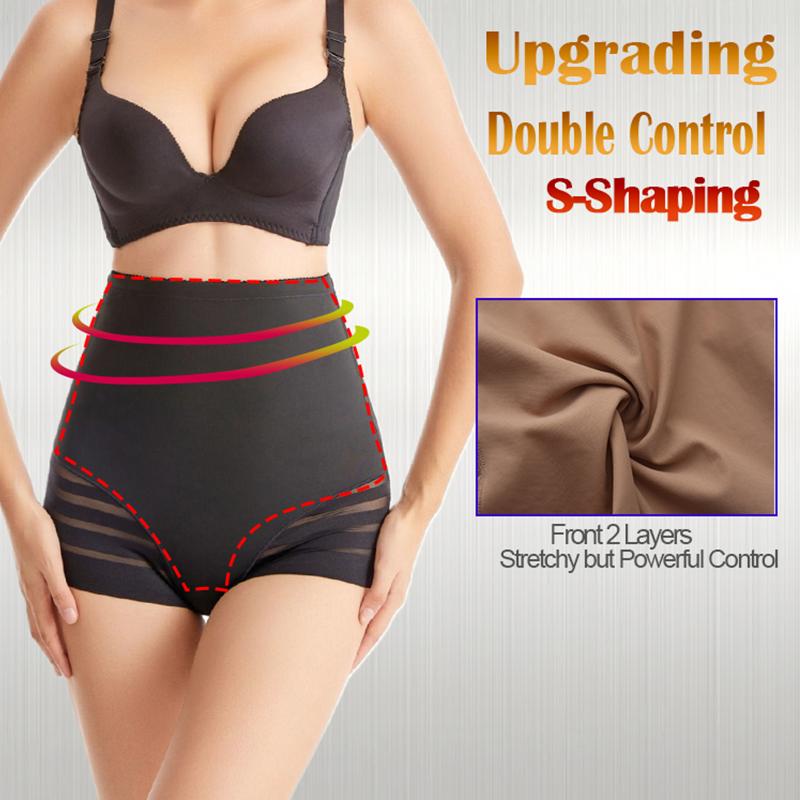 High Waist Tummy Control Panty Butt Lifter Body Shaper Waist Trainer See Through Briefs Slimming Underwear