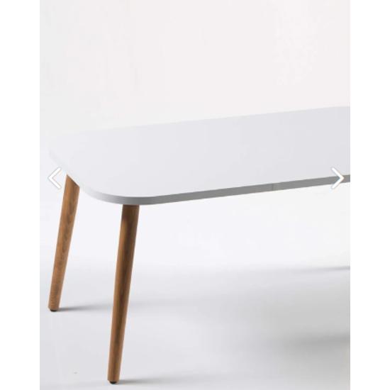 Center Table Kr Wooden Turned Leg White