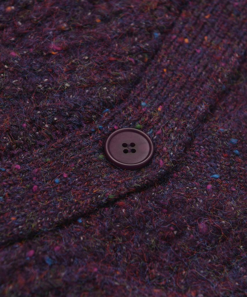 Yale Women'S Nep Yarn Big Cable Cardigan_Purple
