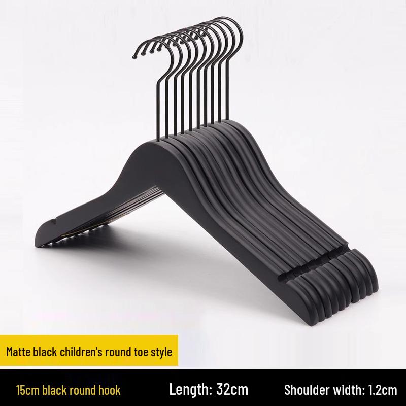 

Женская одежда и детский магазин Нескользящие вешалки из массива дерева - Чисто черные вешалки для брюк и одежды Single Piece