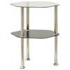 Side Table with 2 Shelves Transparent 38x38x50 Cm Tempered Glass