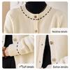 Women's Solid Color Round Neck Knitted Cardigan Sweater